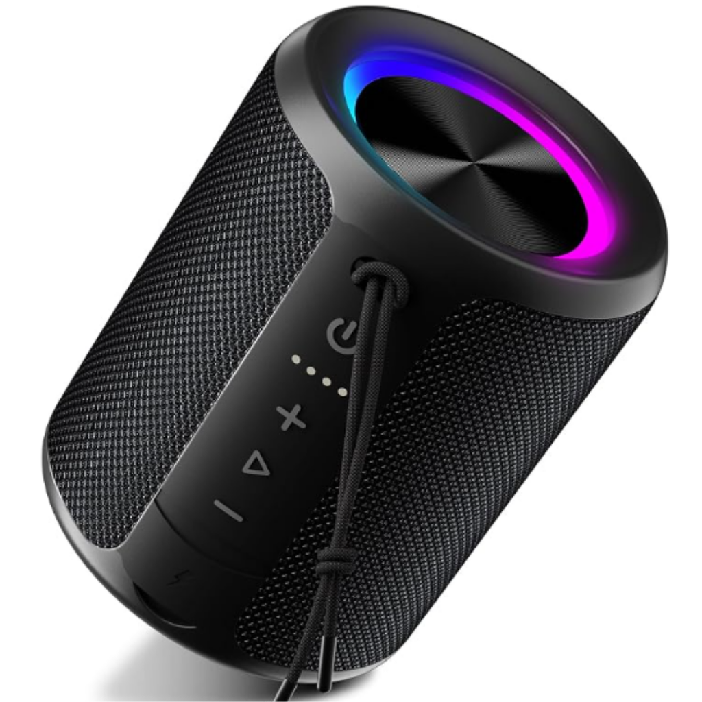 Portable Bluetooth Speaker, IPX7 Waterproof Wireless Speaker with 20W Loud Stereo Sound, 15H Playtime & Beat-Synced RGB Light
